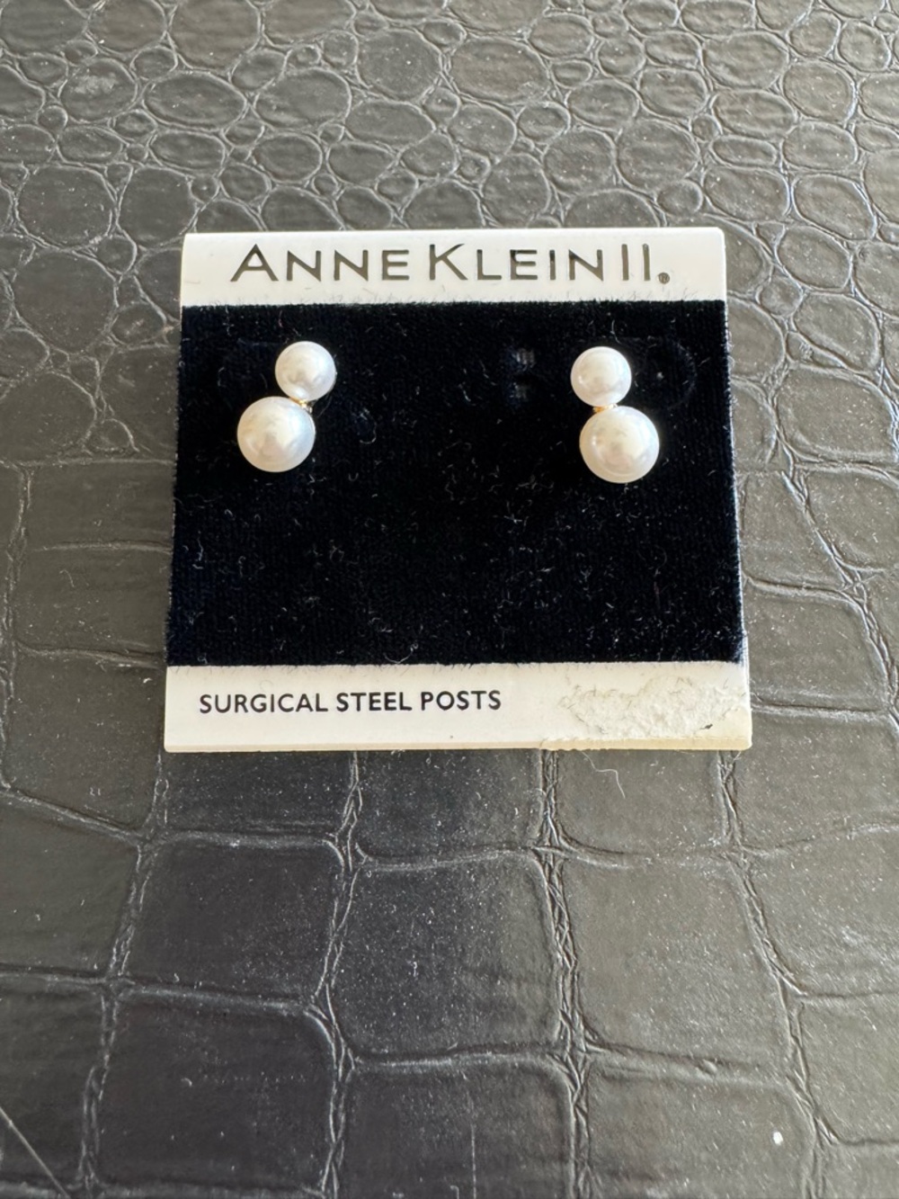 Bundle 3 for $10 Anne Klein White Double faux Pearl Stud Earrings. NWT